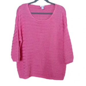 Chico's salmon-pink ribbed sweater size 3